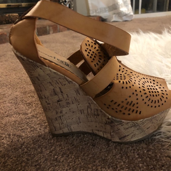 charming Charlie’s tan wedges - Picture 6 of 7
